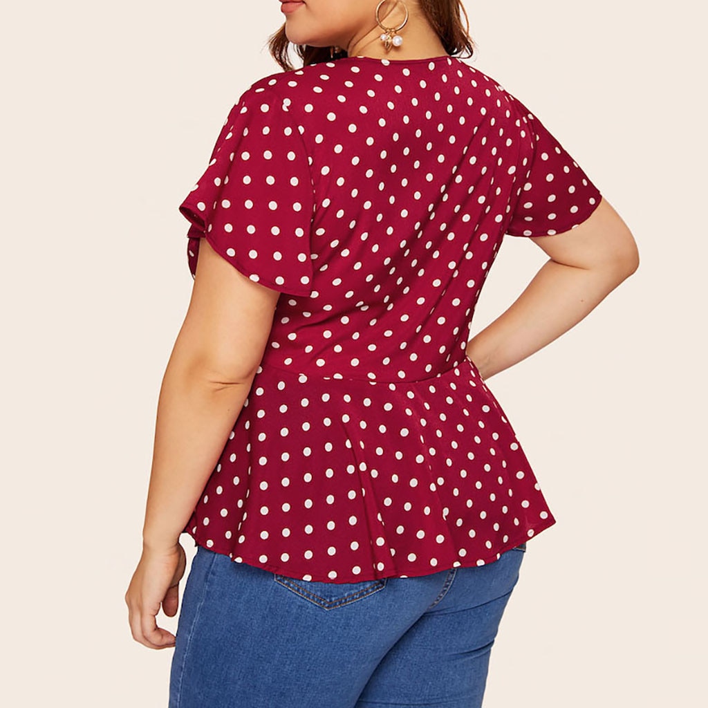 Women's Plus Size Polka Dot Top