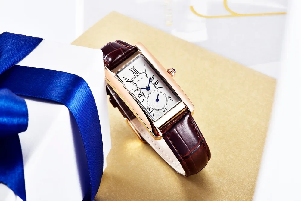 Women's Rectangular Dial Elegant Watches