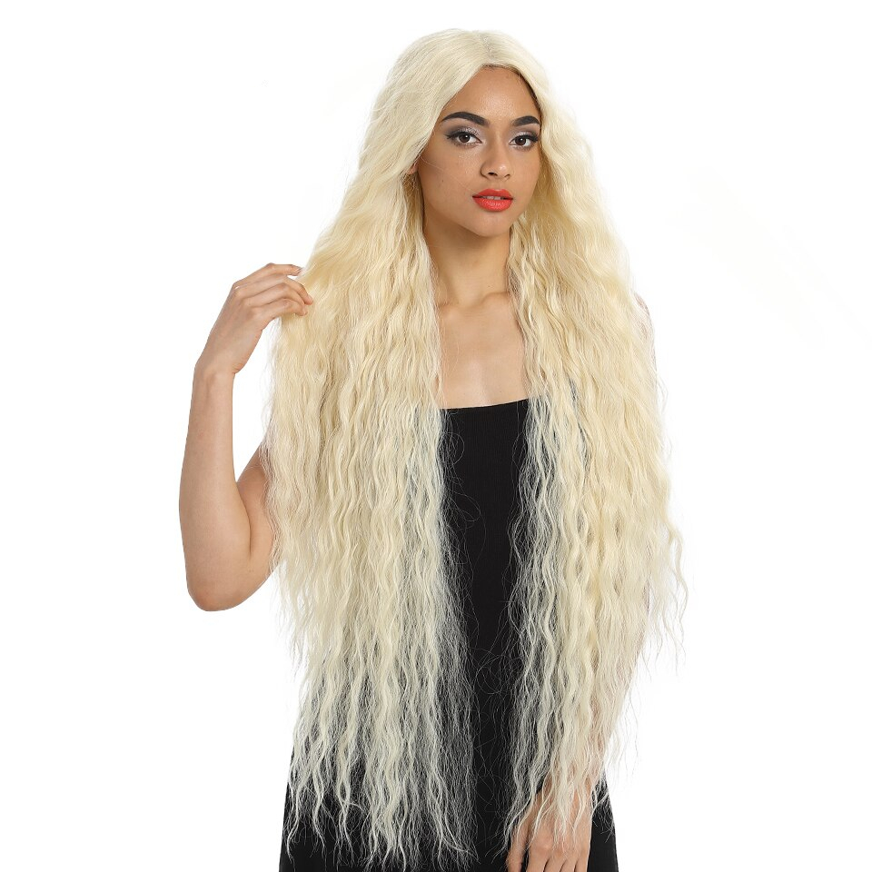 Blonde Super Long Wavy Lace Synthetic Hair Wig