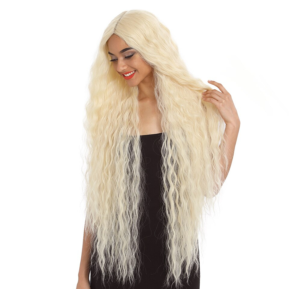 Blonde Super Long Wavy Lace Synthetic Hair Wig