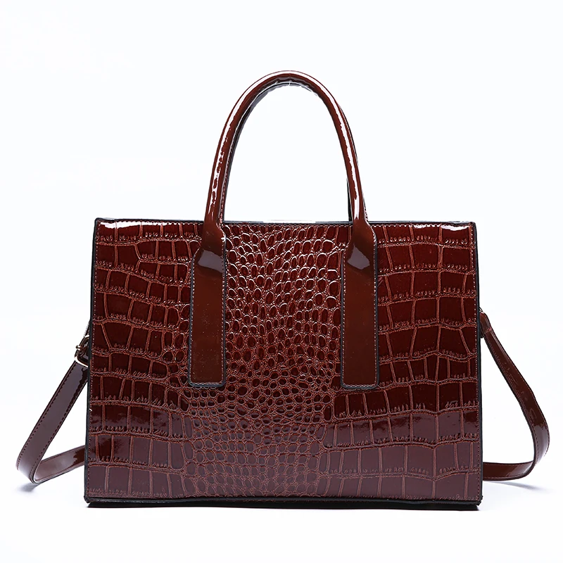 Women's Luxury Crocodile Patterned Handbag