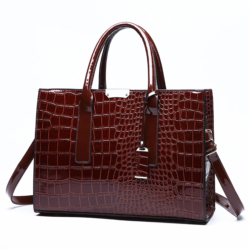 Women's Luxury Crocodile Patterned Handbag