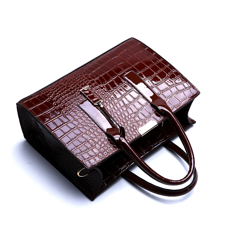 Women's Luxury Crocodile Patterned Handbag