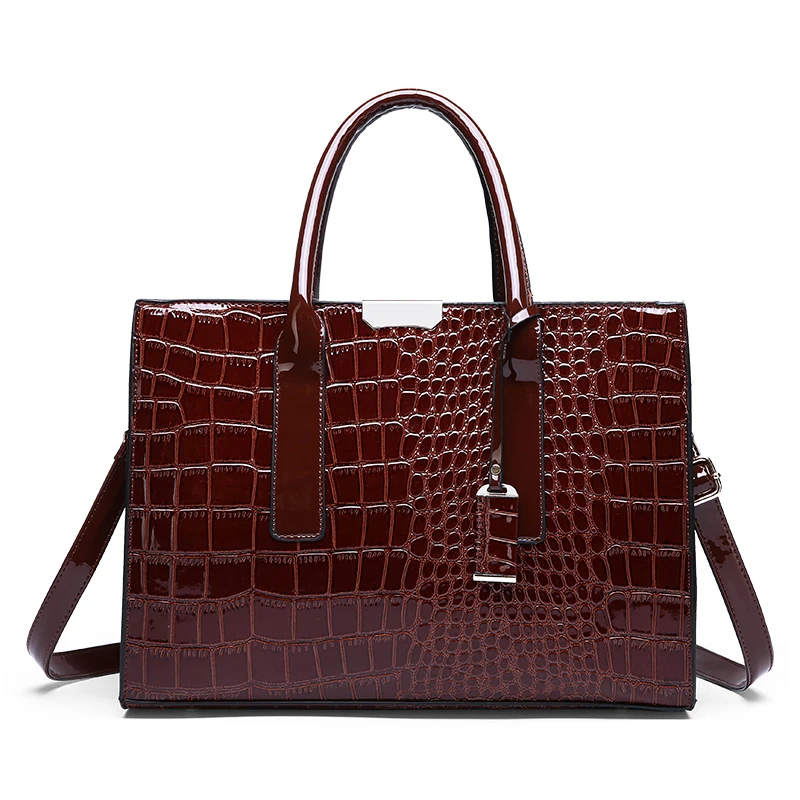 Women's Luxury Crocodile Patterned Handbag