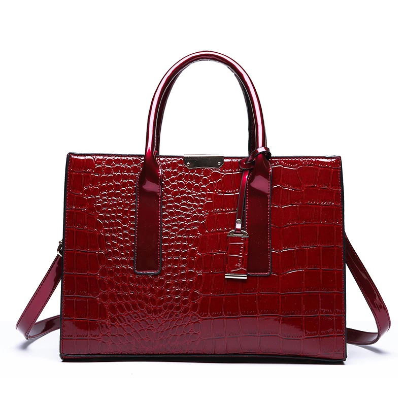 Women's Luxury Crocodile Patterned Handbag