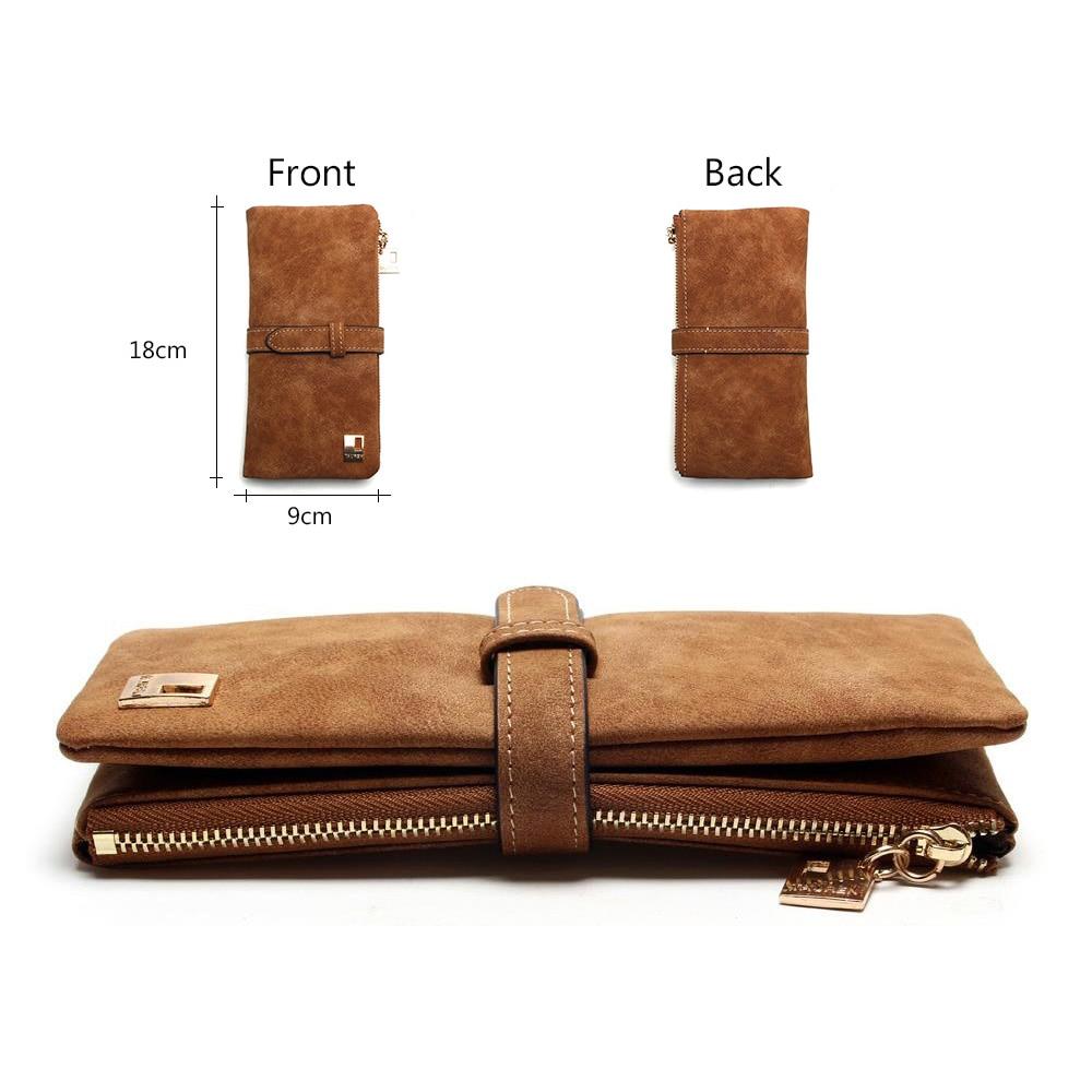 Women's Nubuck Leather Long Wallet