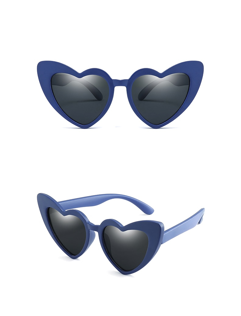 Kids Polarized Flexible Heart Shaped Sunglasses