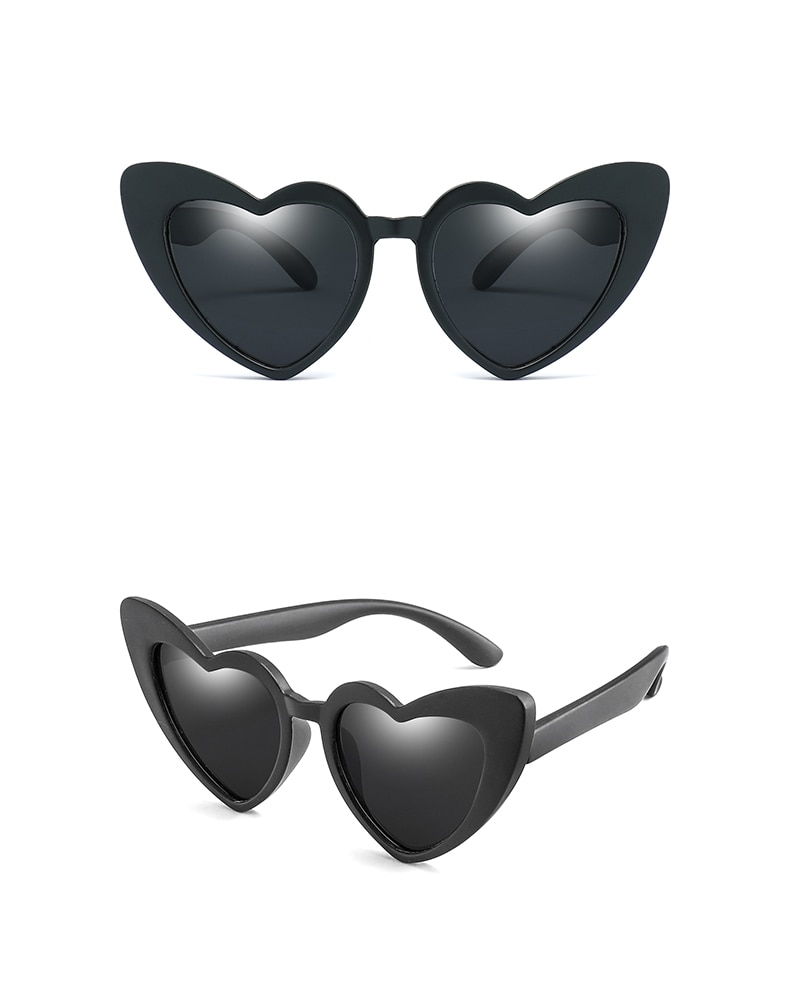 Kids Polarized Flexible Heart Shaped Sunglasses